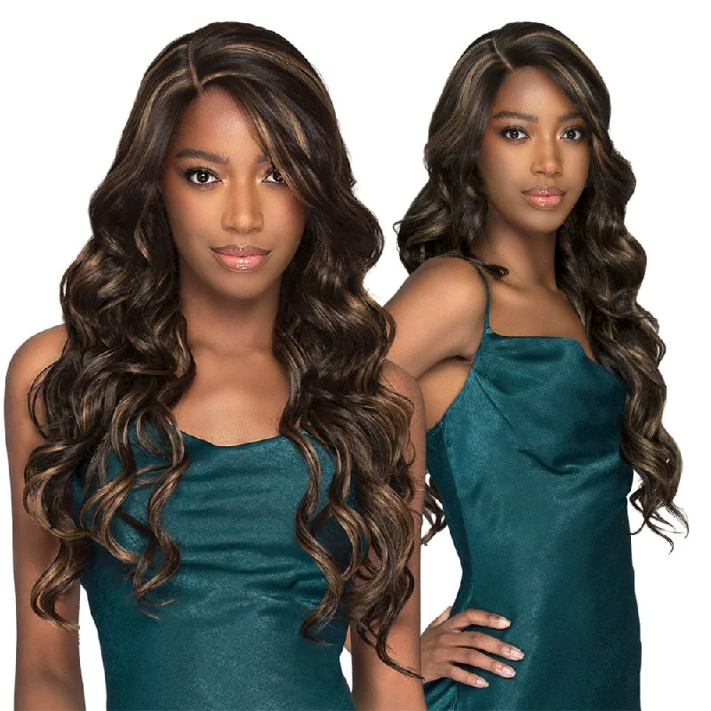 Colored wig with a middle - part for a classic and elegant styleBobbi Boss Synthetic Double Part Lace - MLF811 Cadence