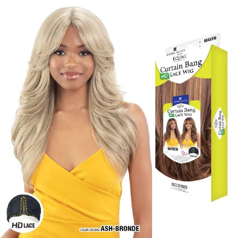 Colored wig with a straight texture for a sleek and minimalist lookFreeTress Equal Curtain Bang HD Lace Wig - Maven