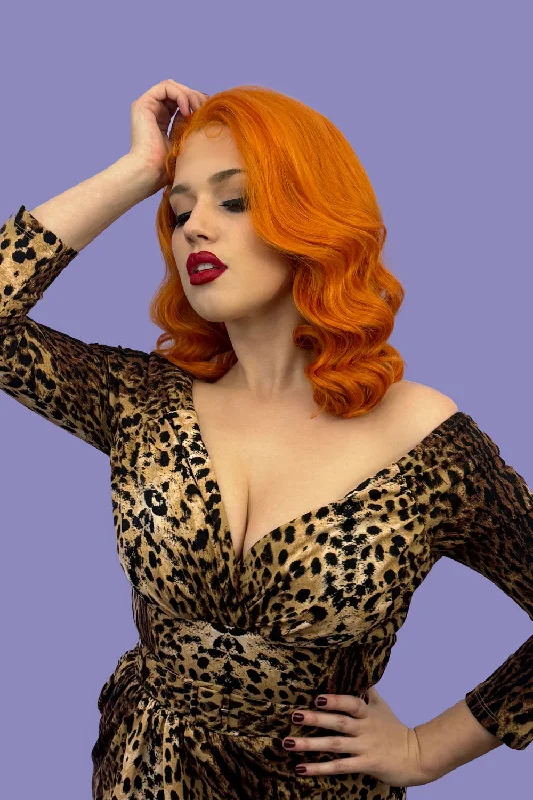 Colored wig with a pre - bleached knot for a natural - looking scalpGinger pinup lace front wig: Lula