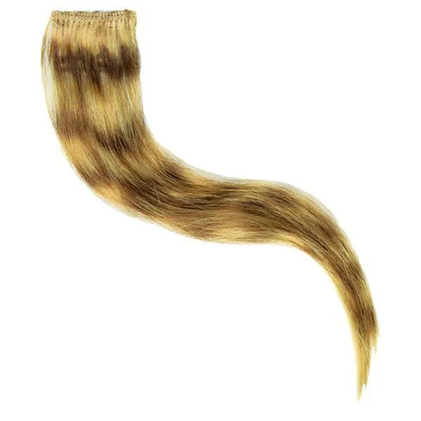 Colored wig with a straight texture for a sleek and minimalist lookNatural Blond w/Brown Savage Tiger™ Human Hair Glam® Strips