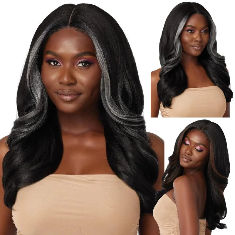 Colored wig with a red - orange hue for a warm and energetic lookOutre Glueless HD Transparent Lace Front Wig - Avani