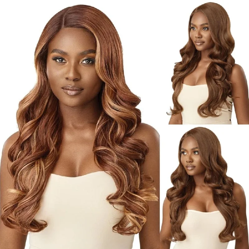 Colored wig with a blue - green ombre effect for a unique and trendy appearanceOutre Glueless HD Transparent Lace Front Wig - Dove