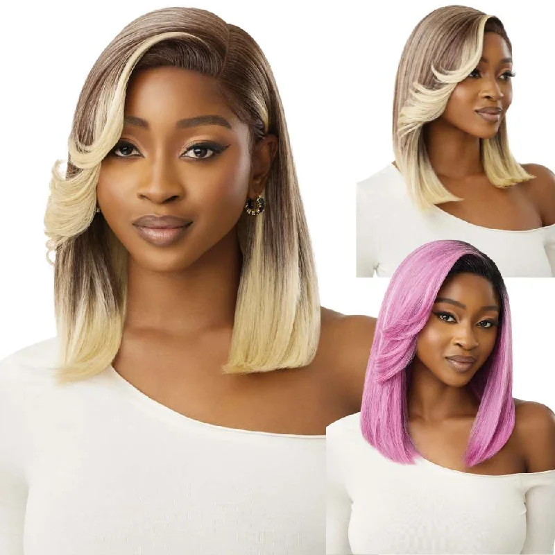 Colored wig with a silver - grey color for a trendy and cool - toned lookOutre Glueless Synthetic HD Lace Front Wig - Ellis