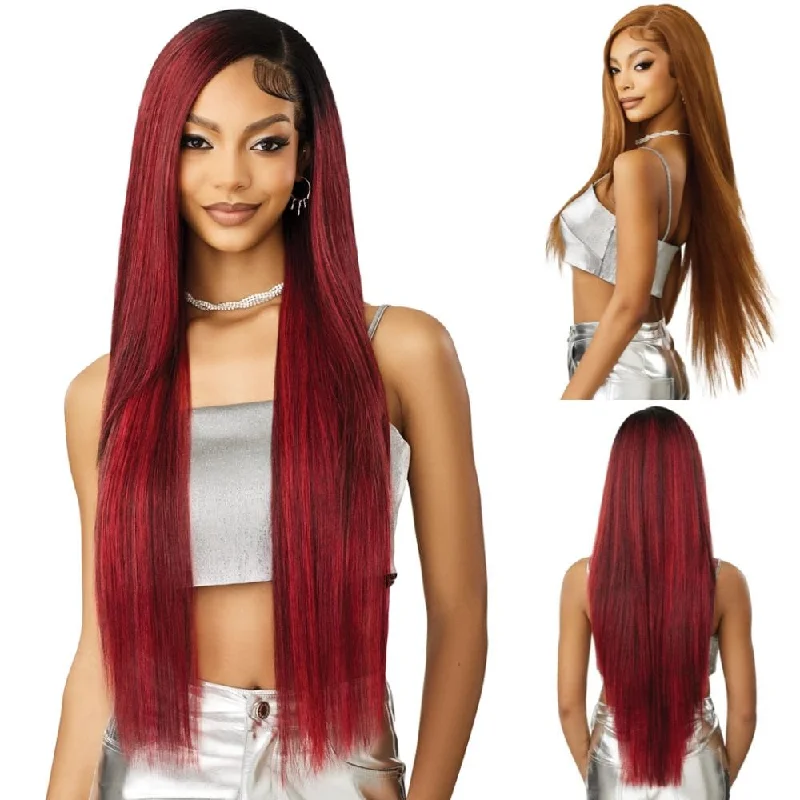 Colored wig with a wispy fringe for a soft and feminine lookOutre Melted Hairline Swirlista HD Lace Front Wig - Swirl 109