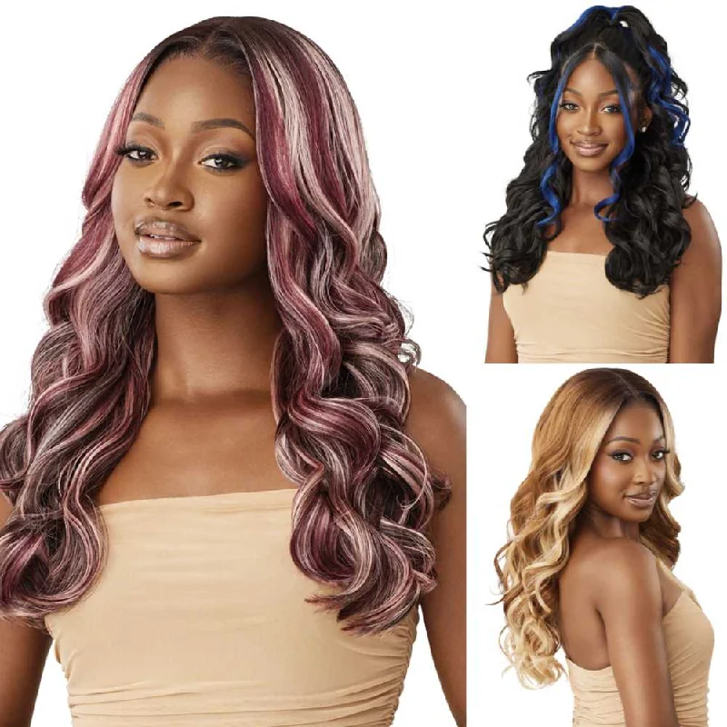 Colored wig with a wavy texture for a beachy and fun lookOutre Melted Hairline Synthetic Lace Front Wig - Ellington