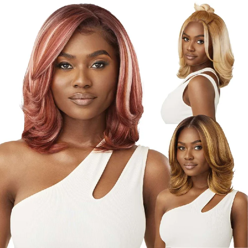 Colored wig with a 150 - density for a full and thick appearanceOutre Perfect Hairline 13X4 Synthetic Lace Frontal Wig - Milani