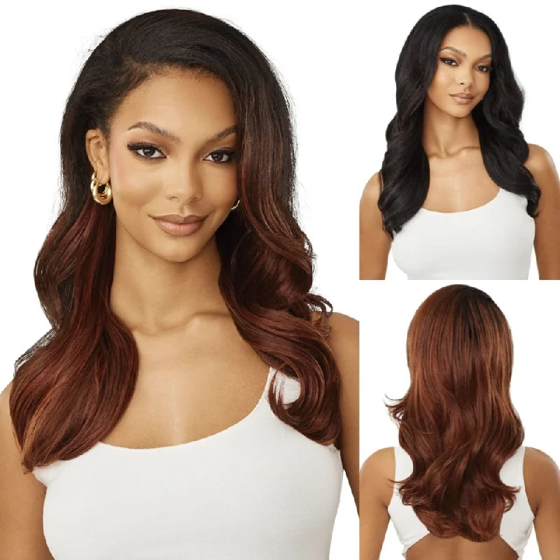 Human - hair colored wig for a natural and luxurious feelOutre Quick Weave Synthetic Half Wig - Hazel