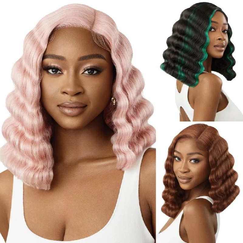 Synthetic colored wig with a heat - resistant formula for easy stylingOutre Synthetic Glueless HD Lace Front Wig - Kiyah