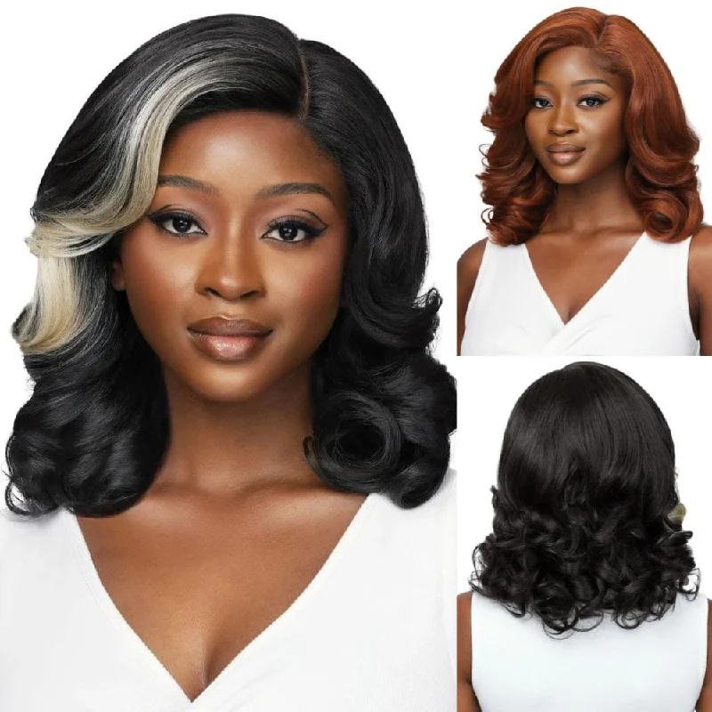 Colored wig with a silver - grey color for a trendy and cool - toned lookOutre Synthetic Glueless HD Lace Front Wig - Bess