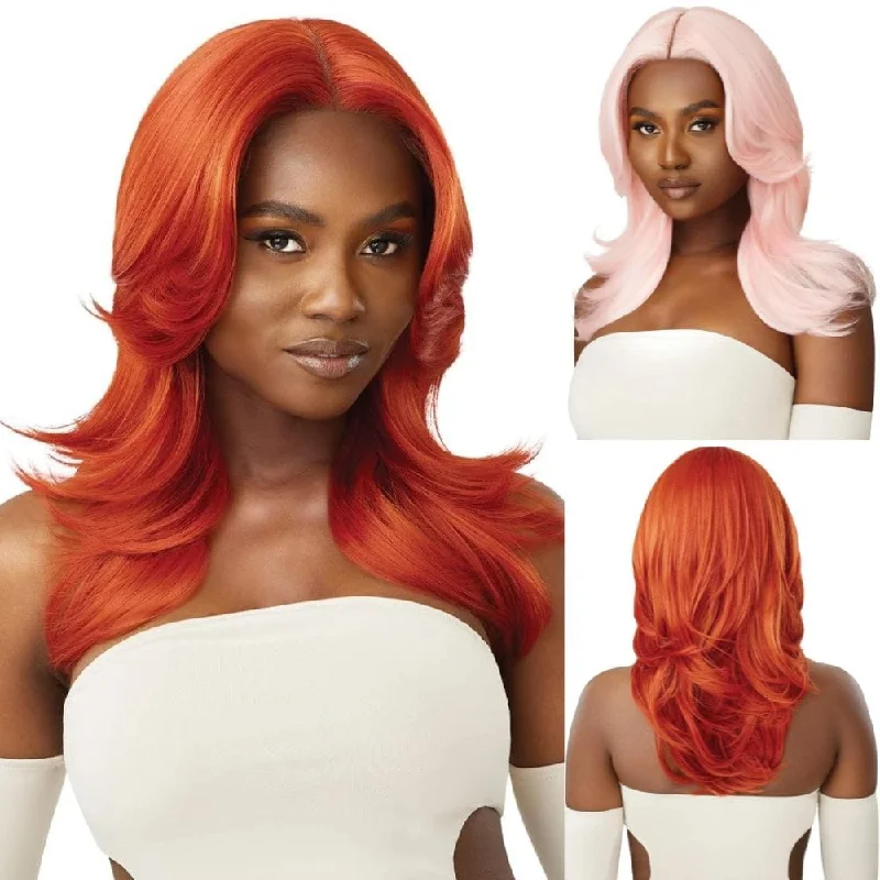 Colored wig with a side - swept bang for a sophisticated lookOutre Synthetic Glueless HD Lace Front Wig - Harley