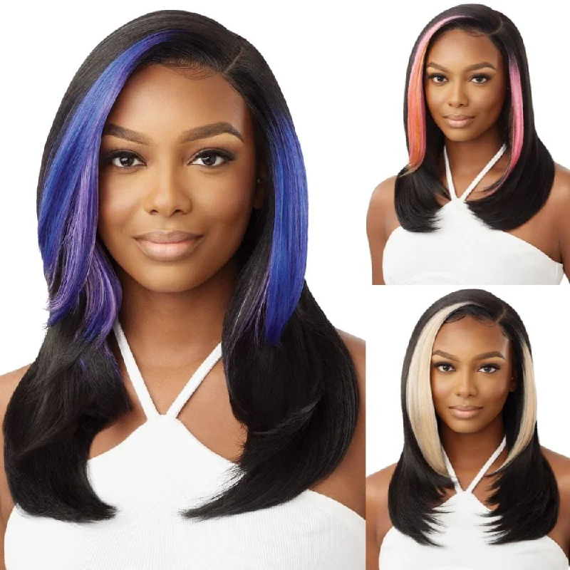 Colored wig with a purple - violet shade for a regal and elegant lookOutre Synthetic SleekLay Part HD Lace Front Wig - Etina