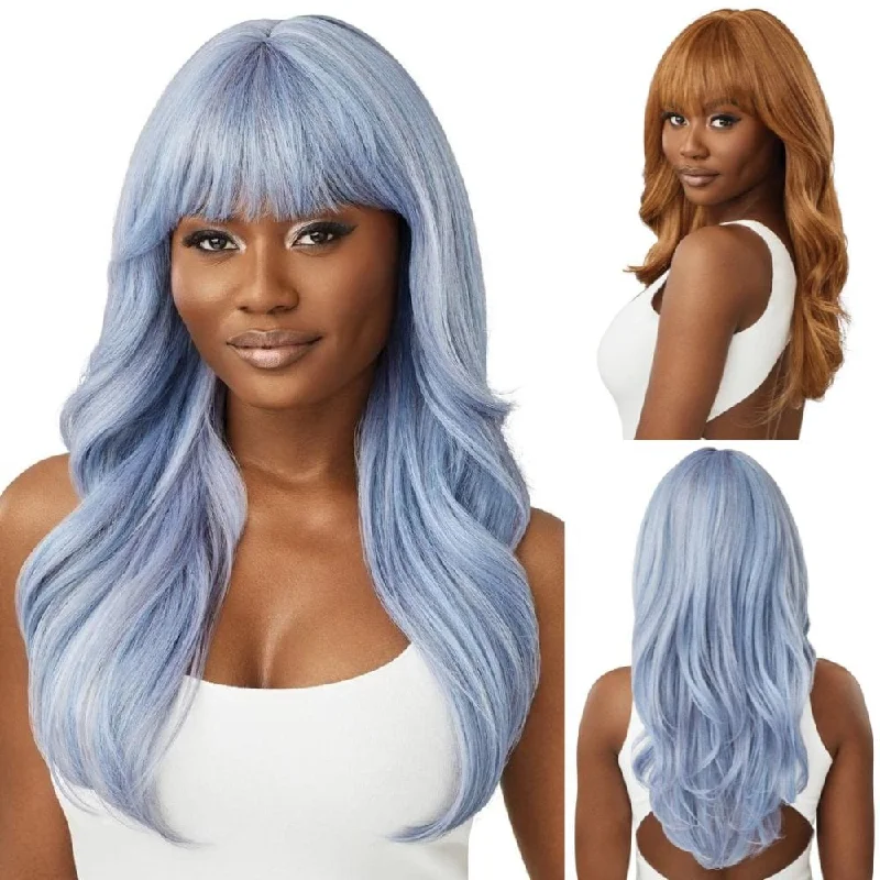 Colored wig with a purple - violet shade for a regal and elegant lookOutre Wigpop Synthetic Full Wig - Danette