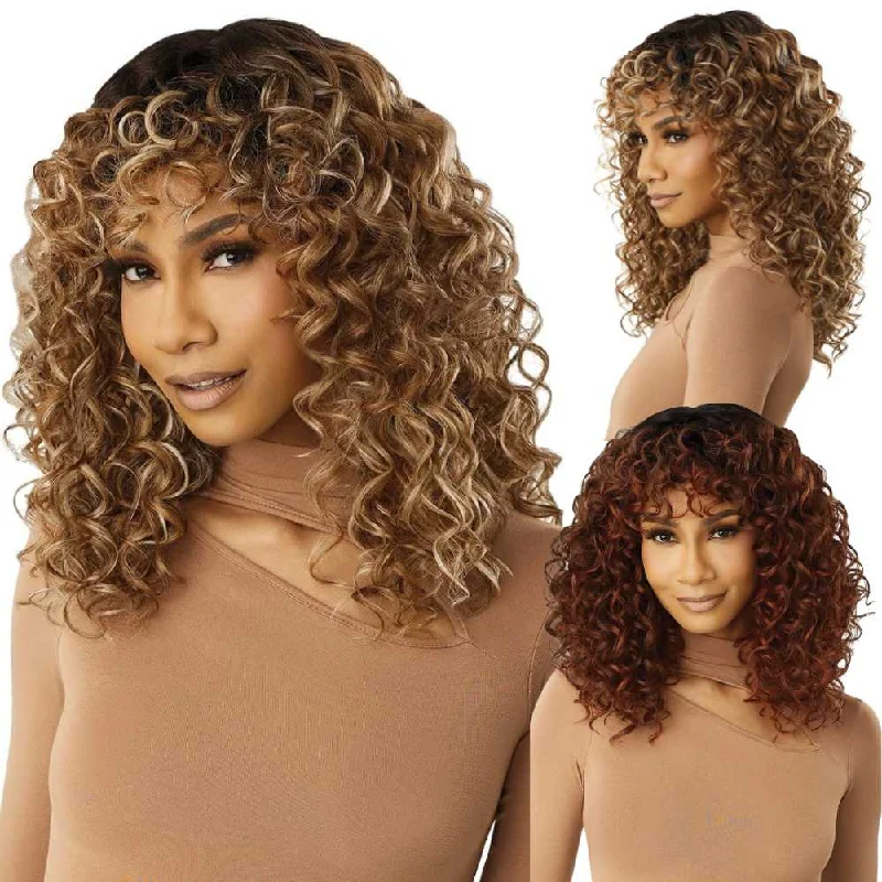 Colored wig with a curly texture for a bold and stylish choiceOutre Wigpop Synthetic Full Wig - Leanza