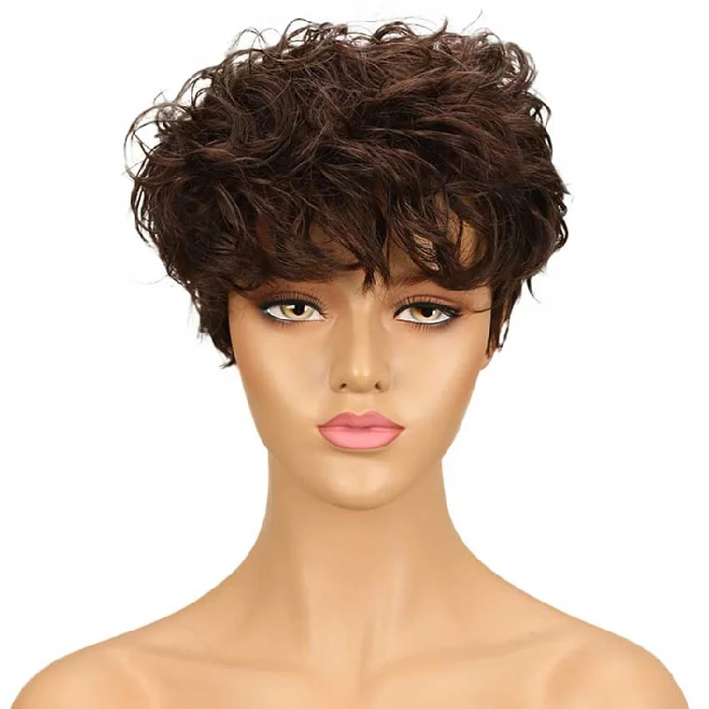 Synthetic colored wig with a heat - resistant formula for easy stylingRebecca Fashion Pixie Cut Wigs 9 inch Short Wig for P4/30 Color