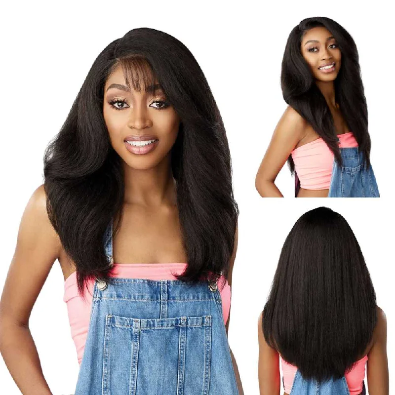 Colored wig with a side - swept bang for a sophisticated lookSensationnel Butta HD Lace Front Wig - 90's Bangs Unit 904