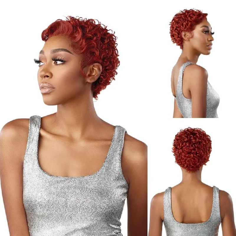 Colored wig with a side - swept bang for a sophisticated lookSensationnel Shear Muse Texturized Lace Front Wig - Olene