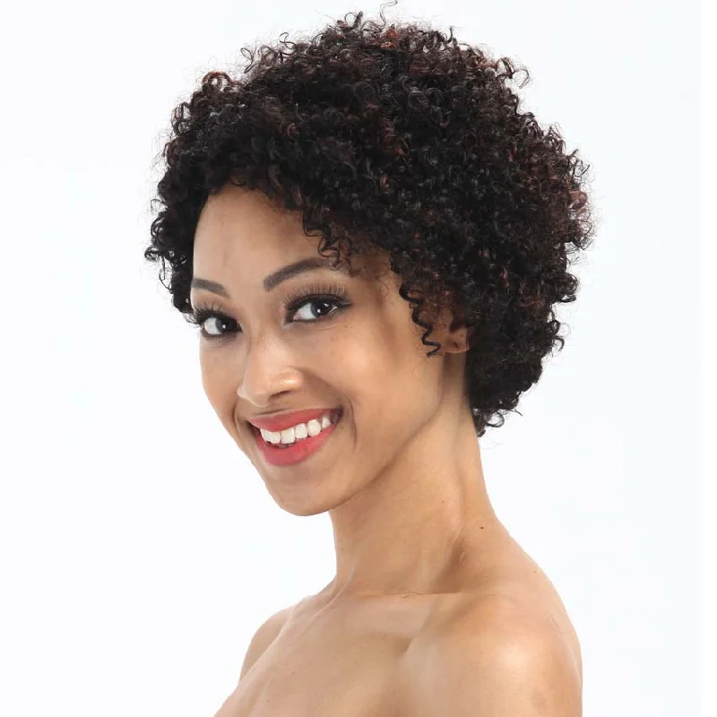 Colored wig with a natural - looking root for a more realistic lookRebecca Fashion Short Pixie Wigs 100% Human Hair Kinky Curly Wig For Black Women