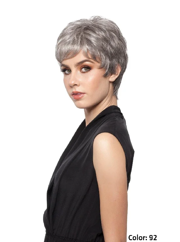 Heat - resistant bob wig for styling versatility532C Shortie by WIGPRO: Synthetic Wig(Large Cap)