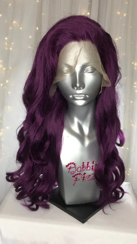 Full - lace wig with a natural - looking hairline for a seamless appearance"Ali" - Dark Purple