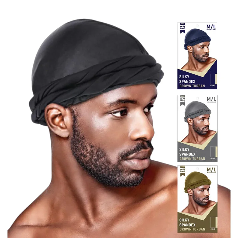 Lace wig with a middle - part for a classic and elegant styleANNIE Mr. Durag Silky Spandex Crown Turban Medium / Large [ASSORTED COLOR] #04345