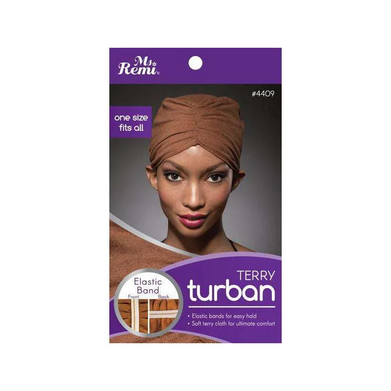 Lace wig with a pre - bleached knot for a natural - looking scalpANNIE MS. REMI Terry Turban [ASSORTED COLOR] #04409