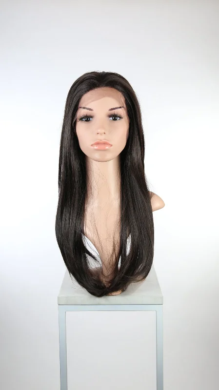 Lace wig with a honey - blonde color for a warm and sunny appearanceDahlia Dark Chocolate - Natural Series