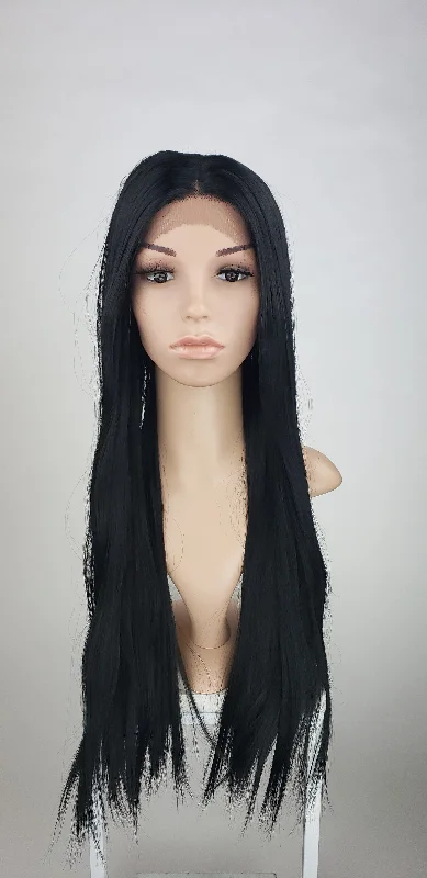 Lace wig with a honey - blonde color for a warm and sunny appearanceDiana Midnight Black - Natural