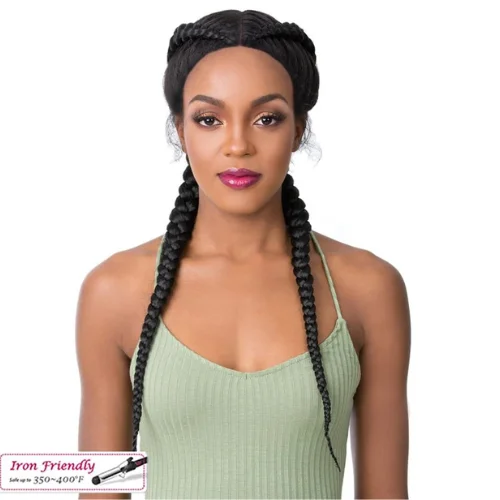 Lace wig with a silk - base cap for a comfortable and smooth feelDutch Cornrow Synthetic Lace Front Wig by It's A Wig