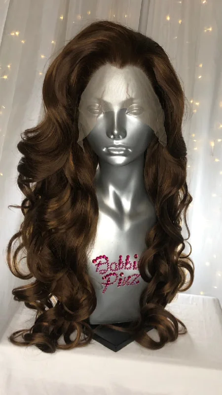 Lace wig with a 13x4 lace frontal for a wide - parting area"Karen" - 8/27