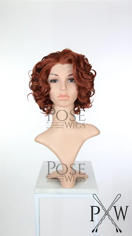 Lace wig with a pre - plucked hairline for a more natural lookMae Bold Red - Natural Plus