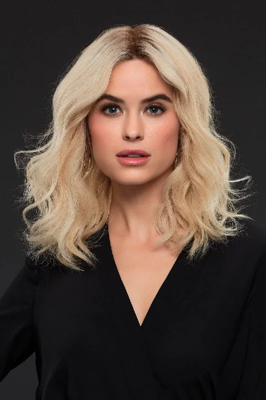 Bob wig with a wavy texture for a beachy lookMargot Remy Human Hair Wig by Jon Renau