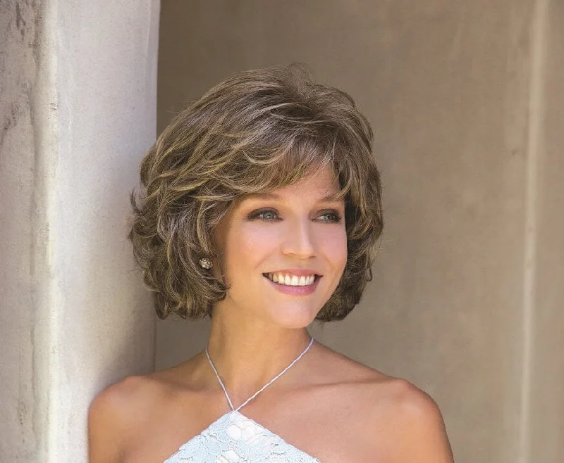 Bob wig with side - swept bangs for a sophisticated lookMariah Short Bob Wig by Noriko