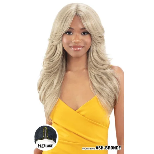 Lace wig with a curly texture for a bold and stylish choiceMaven Curtain Bang FreeTress Synthetic Lace Front Wig by Shake-N-Go