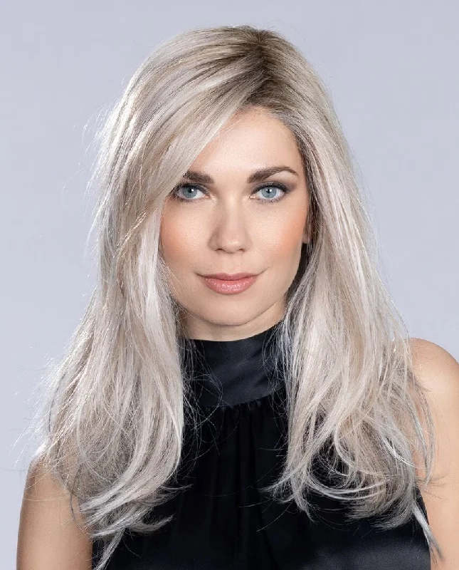 Bob wig in a jet - black color for a classic appearanceMusic Wig by Ellen Wille | Heat Friendly Synthetic | Lace Front | Mono Part