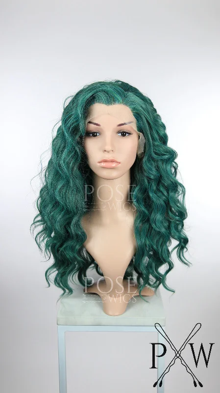 Lace wig with a 13x4 lace frontal for a wide - parting areaNala Jade Green - Natural Plus