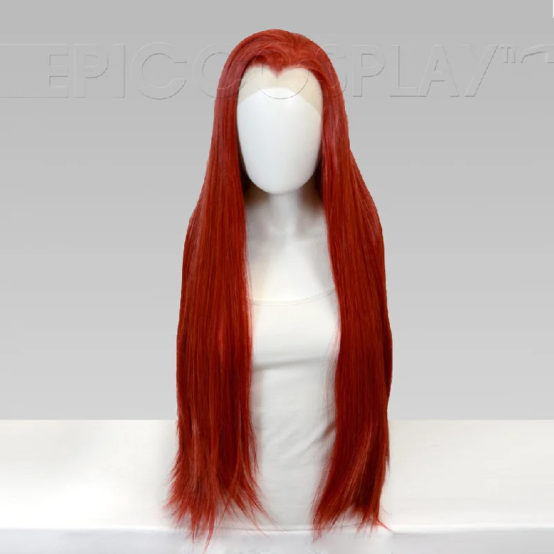 Lace wig with a pre - bleached knot for a natural - looking scalpNemesis - Apple Red Mix Wig