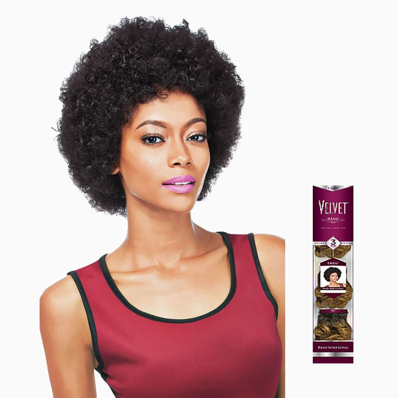 Synthetic lace wig with a heat - resistant formulaOUTRE VELVET Remi Short Series 3pcs 8" AFRO LONG