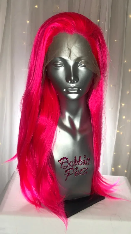 Lace wig with a natural - looking root for a more realistic look"Priya" - Hottest Pink