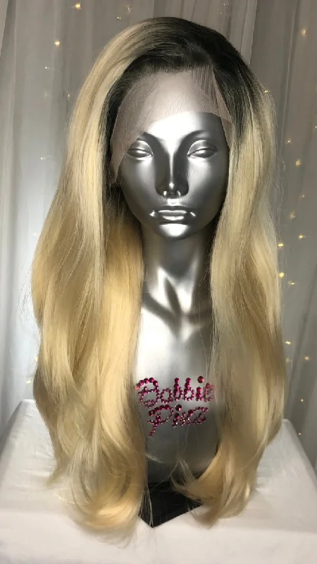 Full - lace wig with a natural - looking hairline for a seamless appearance"Priya" - Dark Rooted 613