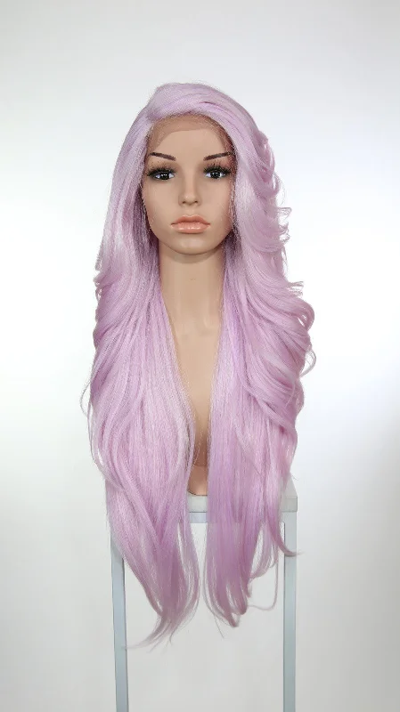 Synthetic lace wig with a heat - resistant formulaPrudence Lilac - Natural