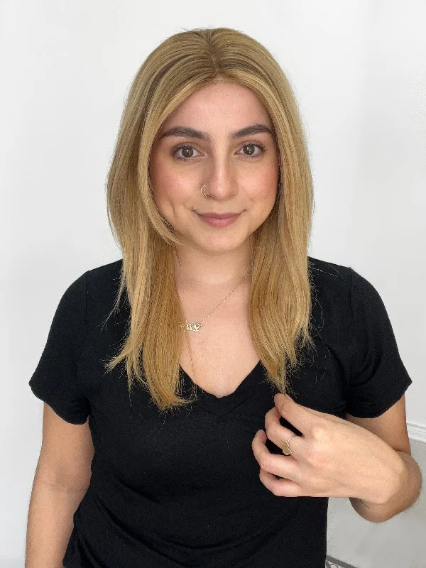 Bob wig with a monofilament cap for a breathable feelMilano Mono Top Wig, "Light Honey Golden Balayage" (R1705) - TAKE AN ADDITIONAL 10% OFF WITH CODE LASTDAY10 - FINAL SALE