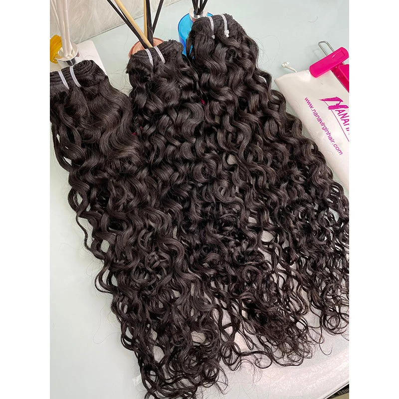 Lace wig with a straight texture for a sleek and minimalist lookRaw human hair water wave hair bundle wholesale unprocessed bundle deal 1 bundle/ 3 bundle /4 bundle