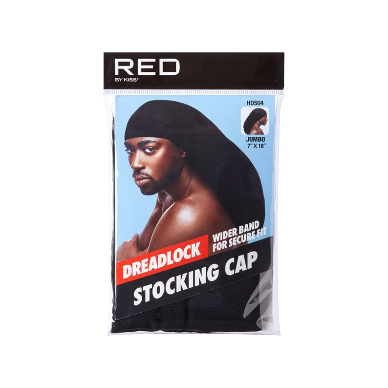 Adjustable - cap lace wig for a comfortable fitRED by KISS Dreadlock Stocking Cap BLACK [JUMBO] #HDS04