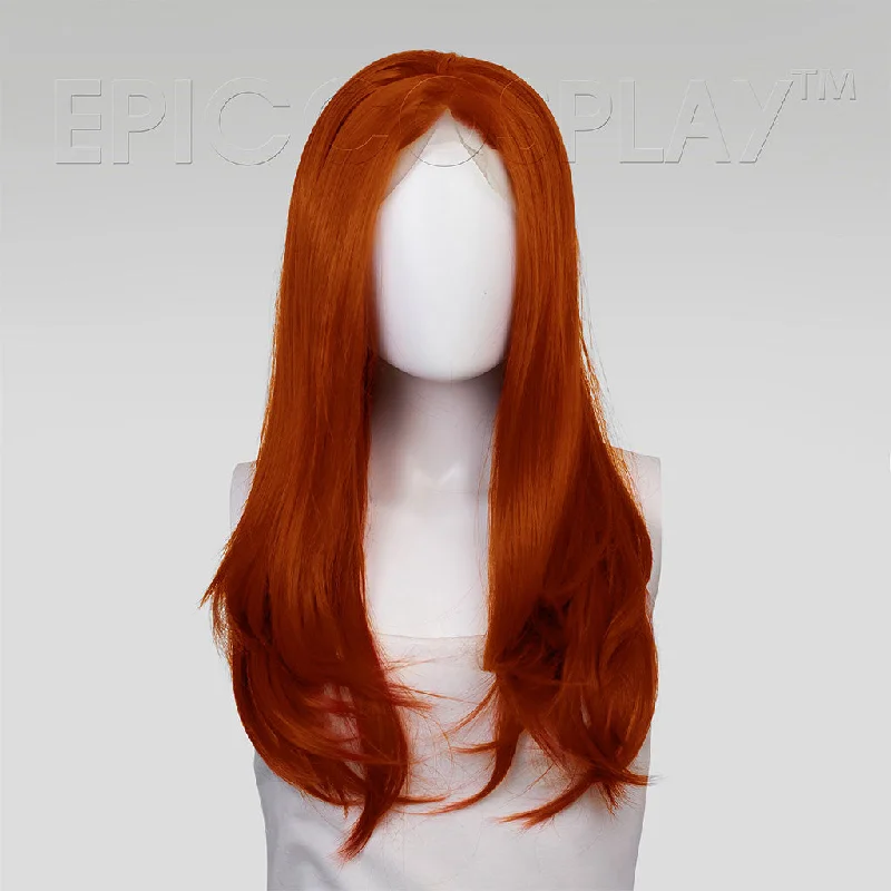 Lace wig with a silk - base cap for a comfortable and smooth feelScylla - Copper Red Wig