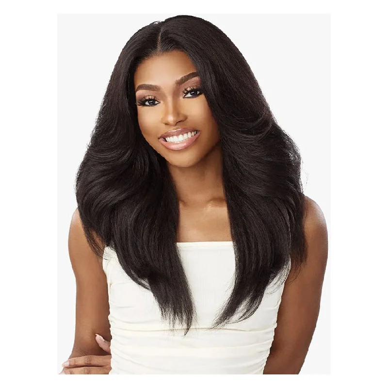 Lace wig with a wispy fringe for a soft and feminine lookSensationnel Curls Kinks & Co. Synthetic Glueless HD Lace Frontal Wig - 13 X 6 Kinky Layered Blow Out 22"