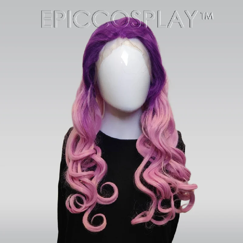 Lace wig in a chocolate - brown color for a rich and warm appearanceSignature - Purple to Lavender Pink Ombre Lace Front Wig