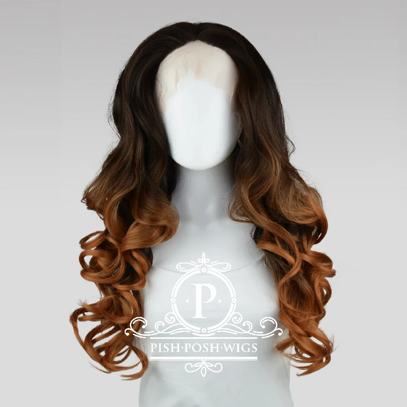 Lace wig with a pre - bleached knot for a natural - looking scalpStefani - Brown Wig