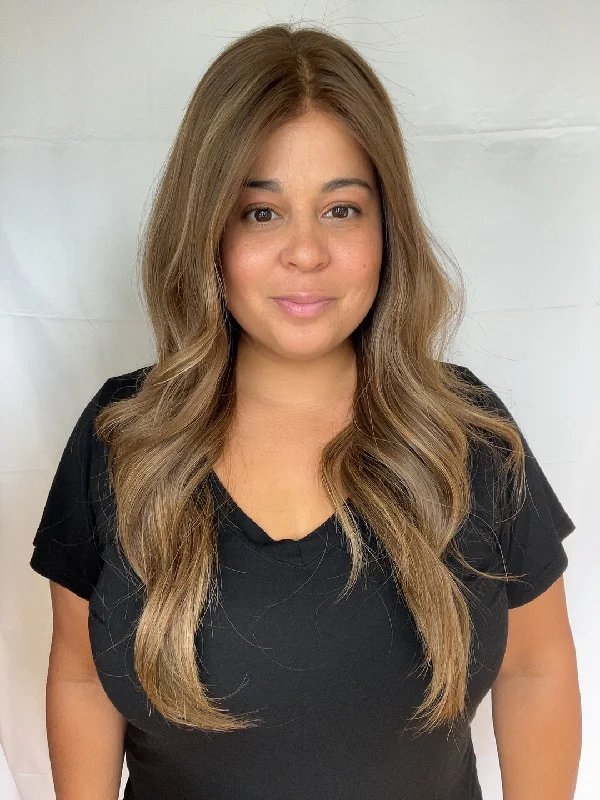 Bob wig with a balayage effect for a natural - looking color transitionTresses by Juless Velvet Luxe Lace Top Wig, "Custom Colored Brunette" (R1651)