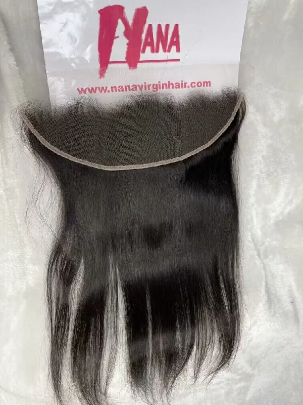 Lace wig with a wispy fringe for a soft and feminine lookWholesale virgin hair hd lace frontal transparent lace frontal in Yaki Straight 13x4/13x6