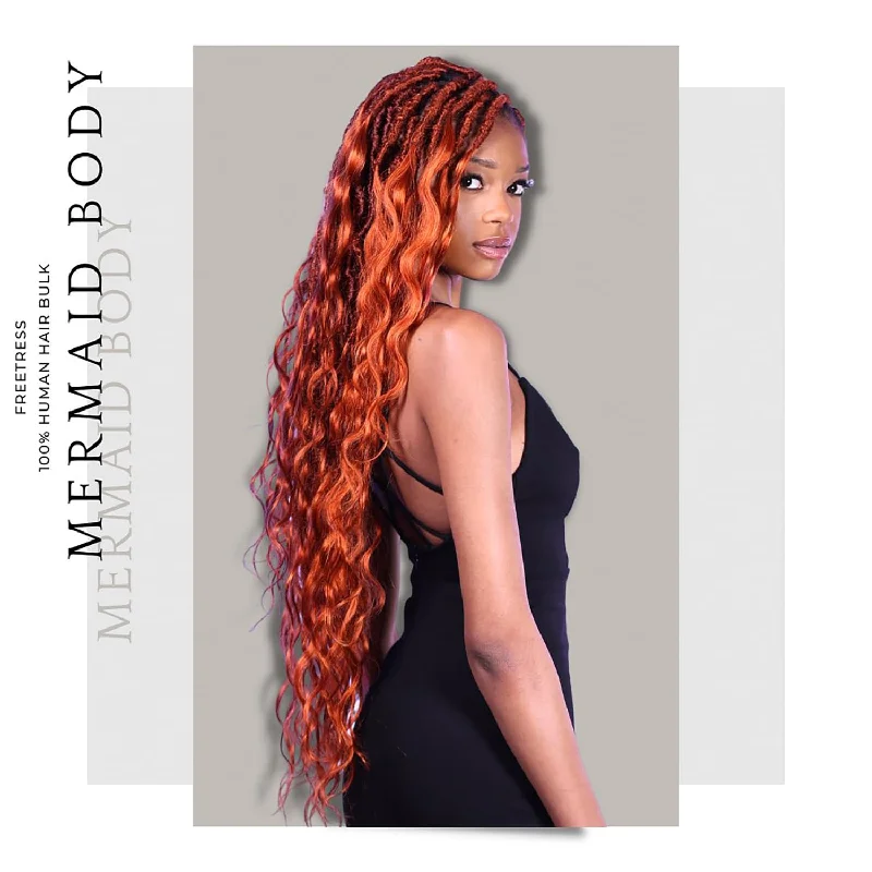 Braided wigs with a pre - plucked hairline for a natural look100% Human hair MERMAID BODY BULK 18"